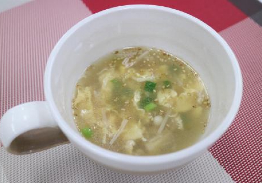 韓国風たまごスープ レシピ 関西福祉科学大学が発信するレシピと栄養情報サイト ふっかの健康食ラボラトリー